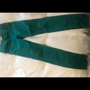 Paige green denim skinny jean